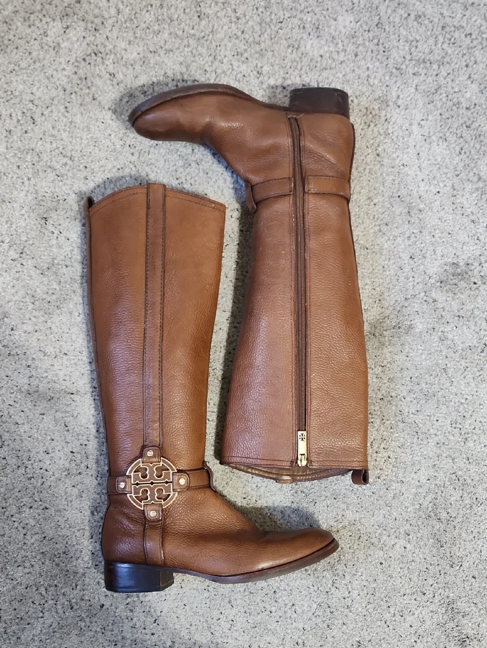 Tory Burch Amanda Riding Boots in Almond Size 7.5